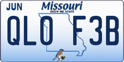 MO license plate QL0F3B