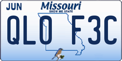 MO license plate QL0F3C