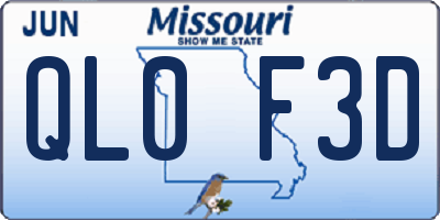 MO license plate QL0F3D