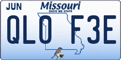 MO license plate QL0F3E
