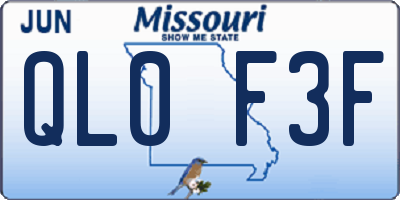 MO license plate QL0F3F