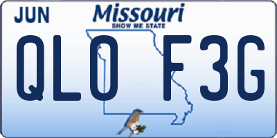 MO license plate QL0F3G
