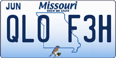MO license plate QL0F3H