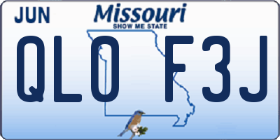 MO license plate QL0F3J