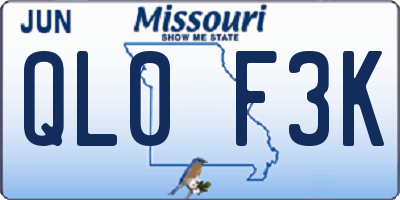 MO license plate QL0F3K