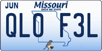 MO license plate QL0F3L