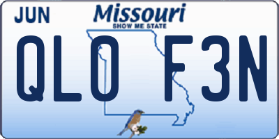 MO license plate QL0F3N