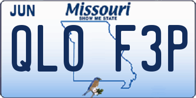 MO license plate QL0F3P