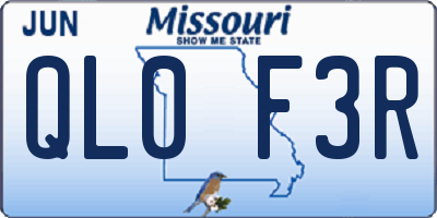 MO license plate QL0F3R