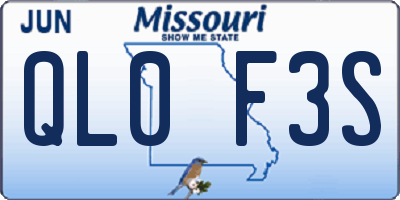 MO license plate QL0F3S