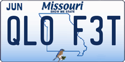 MO license plate QL0F3T