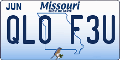 MO license plate QL0F3U
