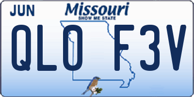 MO license plate QL0F3V