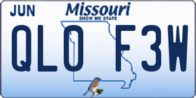 MO license plate QL0F3W