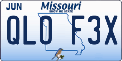 MO license plate QL0F3X