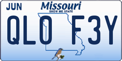 MO license plate QL0F3Y