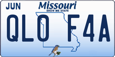 MO license plate QL0F4A