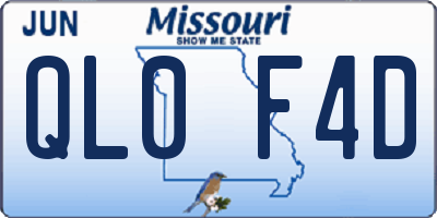 MO license plate QL0F4D