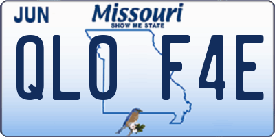 MO license plate QL0F4E