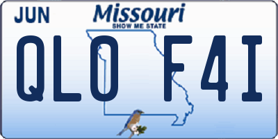 MO license plate QL0F4I