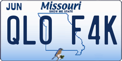 MO license plate QL0F4K
