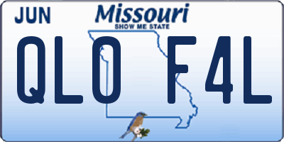 MO license plate QL0F4L