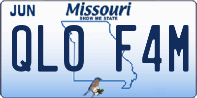 MO license plate QL0F4M
