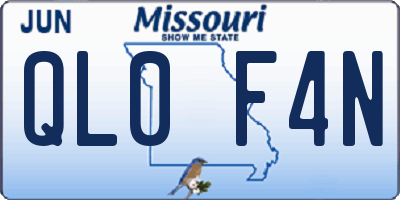 MO license plate QL0F4N