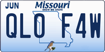 MO license plate QL0F4W