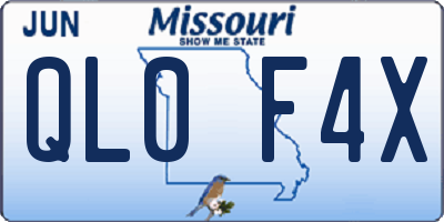 MO license plate QL0F4X