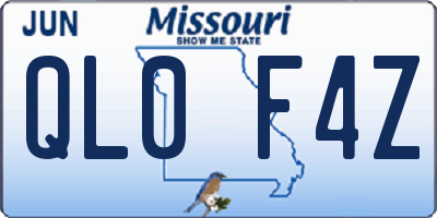 MO license plate QL0F4Z