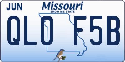 MO license plate QL0F5B
