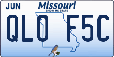 MO license plate QL0F5C
