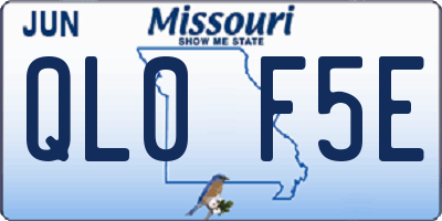 MO license plate QL0F5E