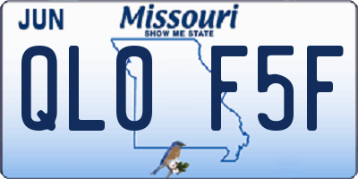 MO license plate QL0F5F
