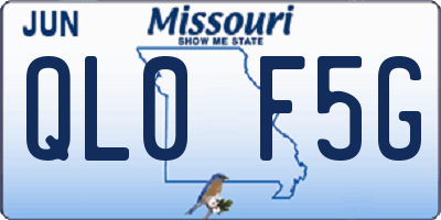 MO license plate QL0F5G