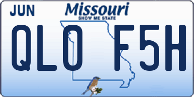 MO license plate QL0F5H