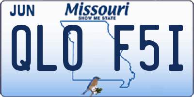 MO license plate QL0F5I