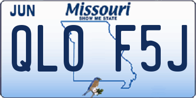 MO license plate QL0F5J