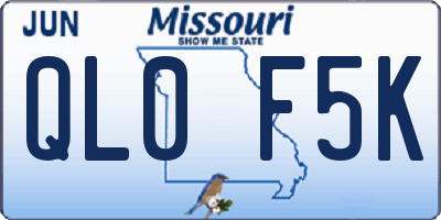 MO license plate QL0F5K
