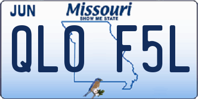 MO license plate QL0F5L