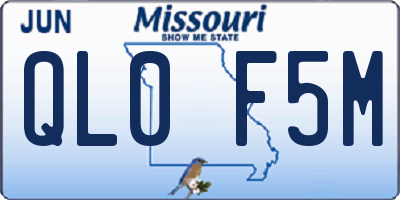 MO license plate QL0F5M