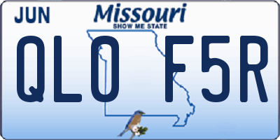 MO license plate QL0F5R