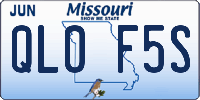 MO license plate QL0F5S