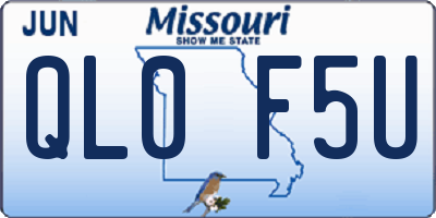 MO license plate QL0F5U