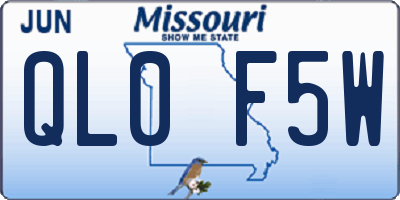 MO license plate QL0F5W