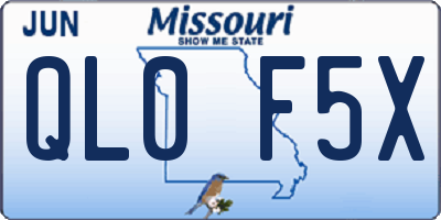 MO license plate QL0F5X