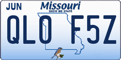 MO license plate QL0F5Z