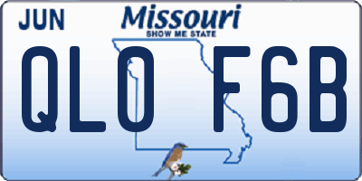 MO license plate QL0F6B