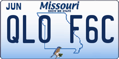 MO license plate QL0F6C